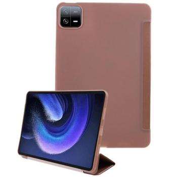 Tok álló, bőr hatású (aktív FLIP, oldalra nyíló, TRIFOLD, asztali tartó) ROZÉARANY Xiaomi Pad 6 kép