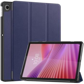 Tok álló, bőr hatású (aktív FLIP, oldalra nyíló, TRIFOLD, asztali tartó) SÖTÉTKÉK Lenovo Tab 10.1 (TB-311FU) kép