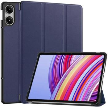 Tok álló, bőr hatású (aktív FLIP, oldalra nyíló, TRIFOLD, asztali tartó) SÖTÉTKÉK Xiaomi Redmi Pad Pro kép