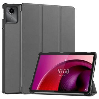 Tok álló, bőr hatású (aktív FLIP, oldalra nyíló, TRIFOLD, asztali tartó) SÖTÉTSZÜRKE Lenovo Tab M11 (TB330) kép