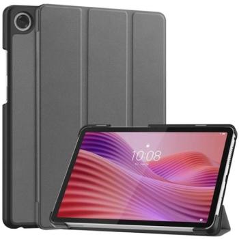 Tok álló, bőr hatású (aktív FLIP, oldalra nyíló, TRIFOLD, asztali tartó) SÖTÉTSZÜRKE Lenovo Tab One (TB-305FU) kép