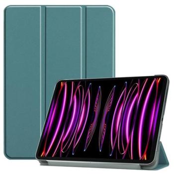 Tok álló, bőr hatású (aktív FLIP, oldalra nyíló, TRIFOLD, asztali tartó) SÖTÉTZÖLD Apple IPAD Air 13 (2024) kép