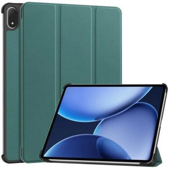 Tok álló, bőr hatású (aktív FLIP, oldalra nyíló, TRIFOLD, asztali tartó) SÖTÉTZÖLD OnePlus Pad 3 kép