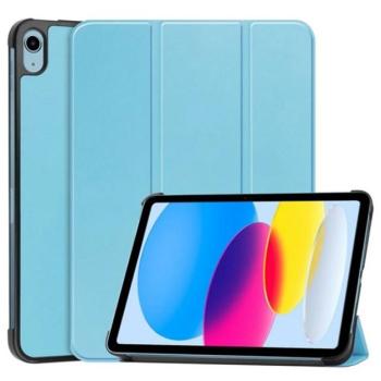 Tok álló, bőr hatású (aktív FLIP, oldalra nyíló, TRIFOLD, asztali tartó) VILÁGOSKÉK Apple IPAD 10.9 (2022) kép