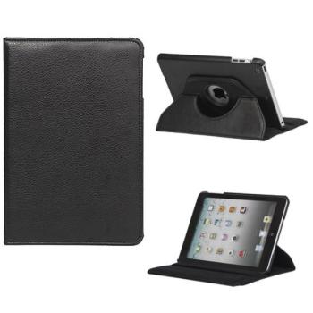 Tok álló, bőr hatású (FLIP, asztali tartó, 360°) FEKETE Apple IPAD mini 3, IPAD mini 2 , IPAD mini kép