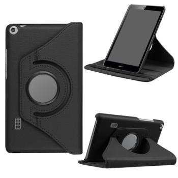 Tok álló, bőr hatású (FLIP, asztali tartó funkció, 360°-ban forgatható) FEKETE Huawei Mediapad T3 7 kép