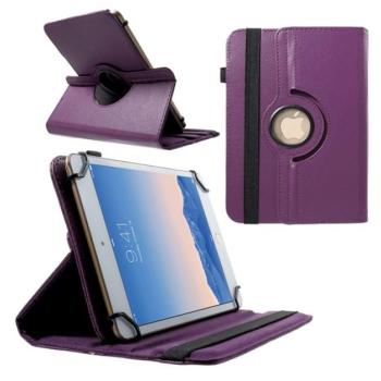 Tok álló, bőr hatású (FLIP, asztali tartó funkció, univerzális, 360°-ban forgatható, 9-10&quot; méret) LILA Samsung Galaxy Tab A 10.1 S-Pen LTE (2016) SM-P585, Lenovo Yoga Smart 10.1 (YT-X7 kép