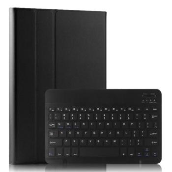 Tok álló, bőr hatású (FLIP, bluetooth billentyűzet, asztali tartó funkció, QWERTY, angol nyelvű) FEKETE Apple IPAD Air 2020 (Air 4), Apple IPAD Air 2022 kép
