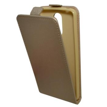 Tok álló, bőr hatású (FLIP, lefelé nyíló, szilikon tartó) ARANY LG K4 2017 (M160) kép