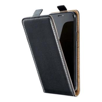 Tok álló, bőr hatású (FLIP, lefelé nyíló, szilikon tartó) FEKETE Samsung Galaxy S24 FE (SM-S721) kép