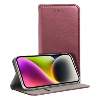Tok álló, bőr hatású (FLIP, oldalra nyíló, asztali tartó funkció) BURGUNDY Samsung Galaxy A14 5G (SM-A146), Samsung Galaxy A14 4G (SM-A145) kép