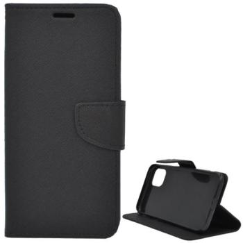 Tok álló, bőr hatású (FLIP, oldalra nyíló, asztali tartó funkció, csuklópánt, textil minta) FEKETE Apple iPhone 11 Pro Max kép