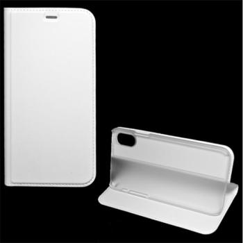 Tok álló, bőr hatású (FLIP, oldalra nyíló, asztali tartó funkció) FEHÉR Apple iPhone XS 5.8, Apple iPhone X 5.8 kép