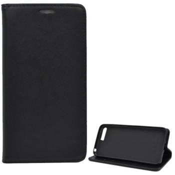 Tok álló, bőr hatású (FLIP, oldalra nyíló, asztali tartó funkció) FEKETE Huawei Y6 (2018) kép