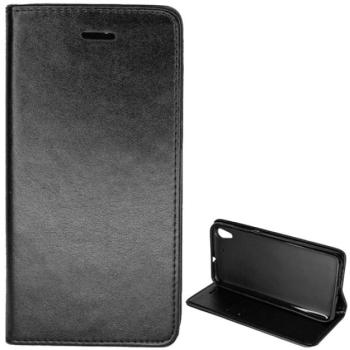 Tok álló, bőr hatású (FLIP, oldalra nyíló, asztali tartó funkció) FEKETE Huawei Y6 II (Y6-2) kép