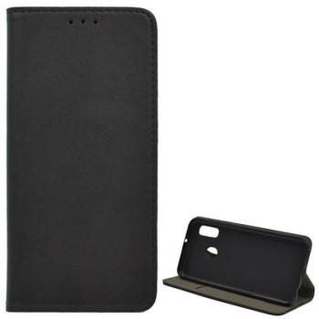 Tok álló, bőr hatású (FLIP, oldalra nyíló, asztali tartó funkció) FEKETE Samsung Galaxy A20e (SM-A202F) kép