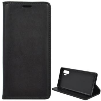 Tok álló, bőr hatású (FLIP, oldalra nyíló, asztali tartó funkció) FEKETE Samsung Galaxy Note 10 Plus (SM-N975F), Samsung Galaxy Note 10 Plus 5G (SM-N976F) kép