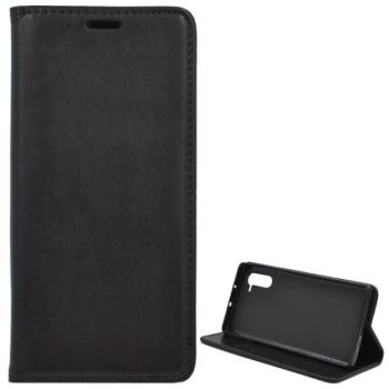 Tok álló, bőr hatású (FLIP, oldalra nyíló, asztali tartó funkció) FEKETE Samsung Galaxy Note 10 (SM-N970F) kép