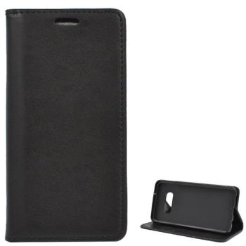 Tok álló, bőr hatású (FLIP, oldalra nyíló, asztali tartó funkció) FEKETE Samsung Galaxy S10e (SM-G970) kép