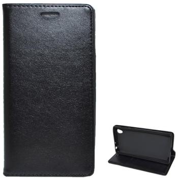 Tok álló, bőr hatású (FLIP, oldalra nyíló, asztali tartó funkció) FEKETE Sony Xperia L1 (G3312) kép