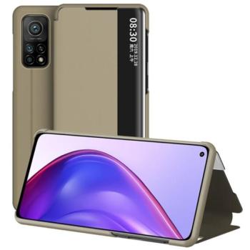 Tok álló, bőr hatású (FLIP, oldalra nyíló, asztali tartó funkció, hívószámkijelzés, View Window) BARNA Xiaomi Mi 10T 5G, Xiaomi Mi 10T Pro 5G kép