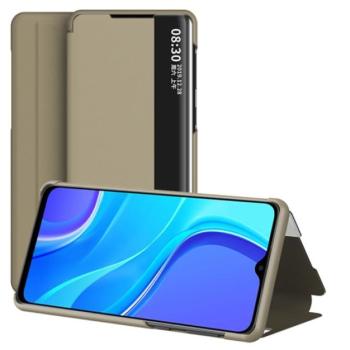 Tok álló, bőr hatású (FLIP, oldalra nyíló, asztali tartó funkció, hívószámkijelzés, View Window) BARNA Xiaomi Redmi 9 kép