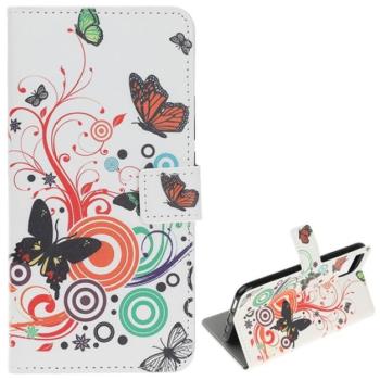 Tok álló, bőr hatású (FLIP, oldalra nyíló, asztali tartó funkció, pillangó, körminta) FEHÉR Apple iPhone 12 mini kép