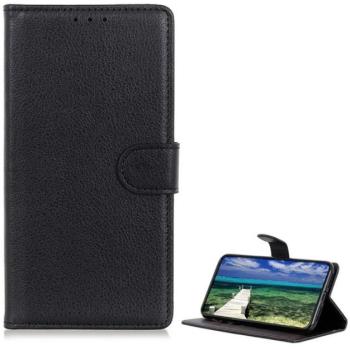 Tok álló, bőr hatású (FLIP, oldalra nyíló, asztali tartó funkció, prémium) FEKETE Honor 90 5G kép