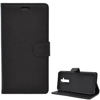 Tok álló, bőr hatású (FLIP, oldalra nyíló, asztali tartó funkció, prémium) FEKETE Huawei Mate 20 Lite kép