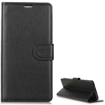 Tok álló, bőr hatású (FLIP, oldalra nyíló, asztali tartó funkció, prémium) FEKETE Huawei Mate 20 kép