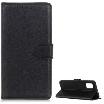 Tok álló, bőr hatású (FLIP, oldalra nyíló, asztali tartó funkció, prémium) FEKETE Huawei P Smart (2021) kép