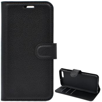 Tok álló, bőr hatású (FLIP, oldalra nyíló, asztali tartó funkció, prémium) FEKETE Huawei P10 kép