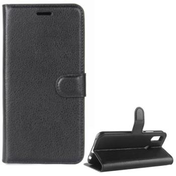 Tok álló, bőr hatású (FLIP, oldalra nyíló, asztali tartó funkció, prémium) FEKETE Huawei P20 Lite kép