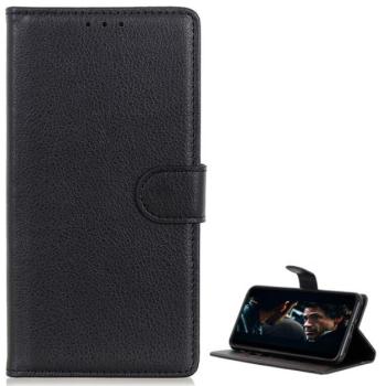 Tok álló, bőr hatású (FLIP, oldalra nyíló, asztali tartó funkció, prémium) FEKETE Huawei P40 kép