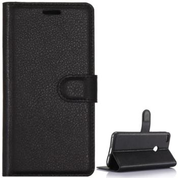 Tok álló, bőr hatású (FLIP, oldalra nyíló, asztali tartó funkció, prémium) FEKETE Huawei P9 Lite (2017) kép