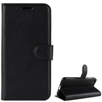 Tok álló, bőr hatású (FLIP, oldalra nyíló, asztali tartó funkció, prémium) FEKETE Huawei Y5 2018 (Y5 Prime 2018), Honor 7S kép
