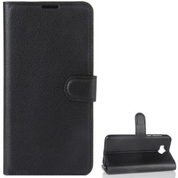 Tok álló, bőr hatású (FLIP, oldalra nyíló, asztali tartó funkció, prémium) FEKETE Huawei Y6 (2017), Huawei Y5 (2017) kép