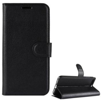 Tok álló, bőr hatású (FLIP, oldalra nyíló, asztali tartó funkció, prémium) FEKETE Huawei Y6 (2018) kép