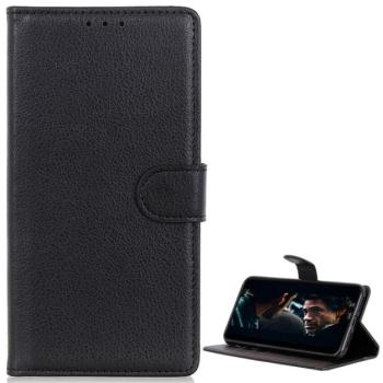 Tok álló, bőr hatású (FLIP, oldalra nyíló, asztali tartó funkció, prémium) FEKETE Huawei Y6 2019 (Y6 Prime 2019) kép