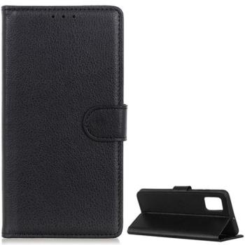 Tok álló, bőr hatású (FLIP, oldalra nyíló, asztali tartó funkció, prémium) FEKETE LG K52 (LMK520), LG K62 (LMK525) kép