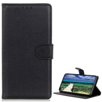 Tok álló, bőr hatású (FLIP, oldalra nyíló, asztali tartó funkció, prémium) FEKETE Motorola Moto E22 (XT2239), Motorola Moto E22i kép
