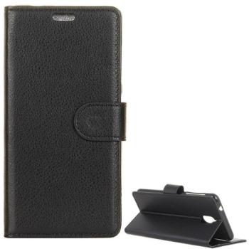 Tok álló, bőr hatású (FLIP, oldalra nyíló, asztali tartó funkció, prémium) FEKETE Nokia 3.1 kép