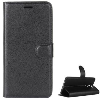 Tok álló, bőr hatású (FLIP, oldalra nyíló, asztali tartó funkció, prémium) FEKETE Nokia 9 kép