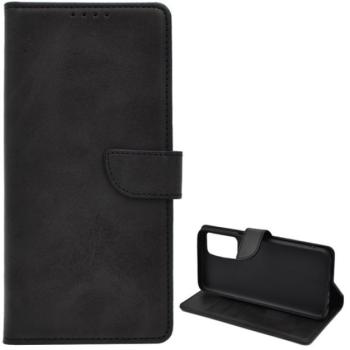 Tok álló, bőr hatású (FLIP, oldalra nyíló, asztali tartó funkció, prémium) FEKETE Oppo A54s kép