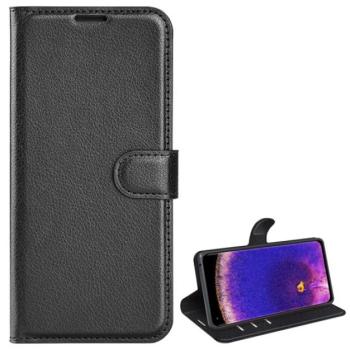 Tok álló, bőr hatású (FLIP, oldalra nyíló, asztali tartó funkció, prémium) FEKETE Oppo Find X5 Pro kép