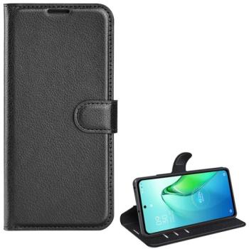 Tok álló, bőr hatású (FLIP, oldalra nyíló, asztali tartó funkció, prémium) FEKETE Oppo Reno 8 Pro kép