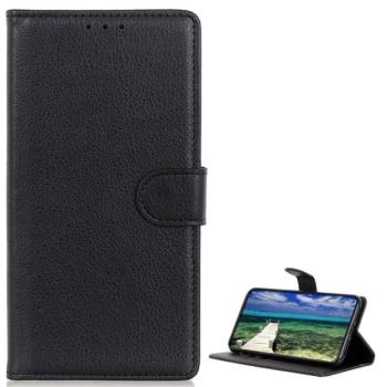 Tok álló, bőr hatású (FLIP, oldalra nyíló, asztali tartó funkció, prémium) FEKETE Samsung Galaxy A03 Core (SM-A032F) kép