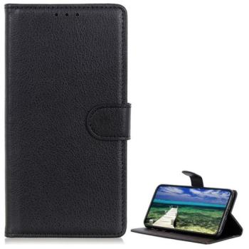 Tok álló, bőr hatású (FLIP, oldalra nyíló, asztali tartó funkció, prémium) FEKETE Samsung Galaxy A15 (SM-A155), Galaxy A15 5G (SM-A156) kép