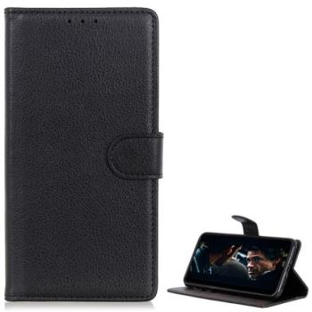 Tok álló, bőr hatású (FLIP, oldalra nyíló, asztali tartó funkció, prémium) FEKETE Samsung Galaxy A20s (SM-A207F) kép