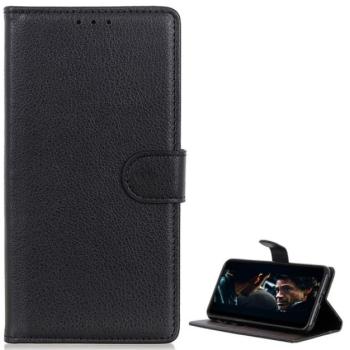 Tok álló, bőr hatású (FLIP, oldalra nyíló, asztali tartó funkció, prémium) FEKETE Samsung Galaxy A21 (SM-A210F) kép